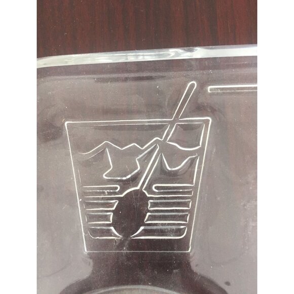 Vtg Mid Century Lucite Liquor Bar Drinks Serving Tray Embossed With Drink Names - Picture 10 of 10